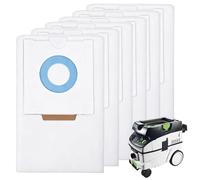 6 Bolsas de Aspiradora, Compatible con Festool SC-FIS-CT 26/5, CT26 CTL 26 CTM 26, 496187, Bolsa de Filtro SC FIS-CT 26/5, Bolsas de Polvo Sintéticas para Filtro de Aspiradora