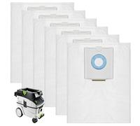 6 bolsas de aspiradora para Festool CT 36/ CTM 36 E/CTL 36 E, 5 capas bolsas de filtro de repuesto para Festool 496186, gran capacidad bolsa de filtro Dust Extractor Piezas de repuesto Accesorios SC