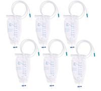 6 bolsas de orina de 750 ml para las piernas: bolsa de orina para catéter, bolsa de orina, bolsa de pierna, bolsa de drenaje de orina, bolsa de drenaje con 2 correas, bolsa de orina con válvula y