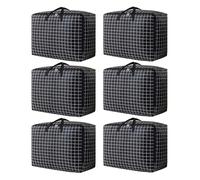 6 bolsas grandes de tela Oxford de 105 litros, bolsas de almacenamiento, cajas de mudanza, cajas de almacenamiento resistentes que ahorran espacio, organizadores de armario para lavandería, ropa,