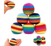 6 bolsas para footbags de punto a mano, footbags de ganchillo mejorados 2026, profesionales, juegos al aire libre y para principiantes, mejora la coordinación y la diversión