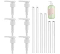 6 Bomba Dosificador, Dispensador De Bomba De Champu para Botella | Recipiente Roscado 28/410 y 33/410, Dispensador De Jarabe con Pajitas para Condimentos, Geles De Ducha y Jabones De Manos