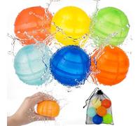 6 bombas de agua reutilizables, llenadores rápidos de un segundo, de silicona, con cierre automático, para piscina, fiesta, playa, jardín