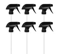 6 boquillas de repuesto para botellas de spray de plástico resistente, cabezal pulverizador de rociador estándar Boston redondo para limpieza de riego, Negro, 473 ml