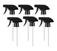 6 boquillas de repuesto resistentes con pulverizador de niebla y pulverizador de corriente, tapas de pulverización negras, se adapta a botellas estándar de 226.8 g/453.6 g Boston Round 28/400,
