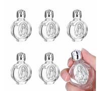 6 botellas de agua bendita de vidrio, botellas decorativas de agua bendita, recipientes de aceite vacíos religiosos para fiesta cristiana católica, iglesia, boda en casa, recuerdos de fiesta