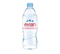 6 botellas de agua EVIAN natural 1000 ml PET