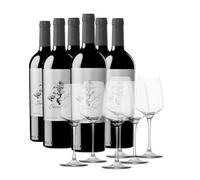 6 botellas de Juan Gil Etiqueta Plata 12 meses + 6 copas Vinos con copas