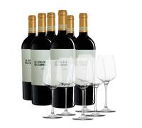 6 botellas de La Atalaya del Camino + 6 copas Vinos con copas