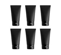 6 botellas de viaje de plástico negro de 100 ml, rellenables, a prueba de fugas, con tapa superior abatible para champú, loción, artículos de tocador, cosméticos, maquillaje, almacenamiento de