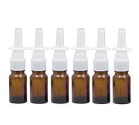 6 botellas de vidrio de spray nasal, recargables, 10 ml