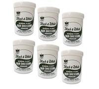 6 botes de pasta para el cabello de Pluko de color blanco y negro, 200 ml (total - 1200 ml)