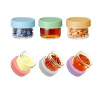 6 botes de salsa de 50 ml con tapas, recipientes para vinagreta, recipientes herméticos para conservación de alimentos perfectos para salsas de maridar, se pueden usar en un conjunto de