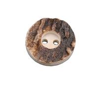 6 botones clásicos de cuerno de ciervo auténtico, 2 agujeros, fabricación alemana (18 mm)