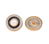 6 botones de perla de metal de 17mm, 20mm y 22,5mm, Color 1, 22,5mm 6 piezas