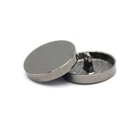 6 botones metálicos dorados planos y redondos clásicos, adecuados para ropa, jeans, camisas, suéteres y chaquetas.,Negro claro,25 mm