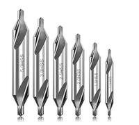 6 brocas centrales, 60 grados HSS Center Drill Bit Metal Set, M2 6542 broca de fresado, taladro de fresado para accesorios de torre, accesorios de torno de madera 1.0/1.5/2.0/2.5/3.0/5.0