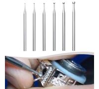 6 brocas de acero en forma de taza para hacer joyas y tallado de madera, herramientas de tallado para grabado de cuentas budistas, accesorios de herramientas giratorias con vástago de 3/32 pulgadas