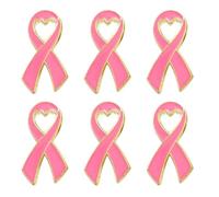 6 broches de conción con forma de corazón rosa, broches de conción con forma de cinta rosa, contra el cáncer de mama,esperanza para mujeres.