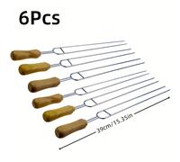 6 brochetas de acero inoxidable para al , agujas para , de pollo para , muslos de , brochetas, tenedores, adiciones de hierro para parrilla de