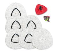 6 cabezales de repuesto EasyWring giratorios cabezales de repuesto para trapeador de microfibra 1 base giratoria para reemplazar cabezales de trapeador de plástico apto para todo tipo de suelos duros