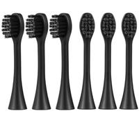 6 cabezales de repuesto para cepillo de dientes eléctrico Curaprox Hydrosonic para adultos con cubierta antipolvo, color negro