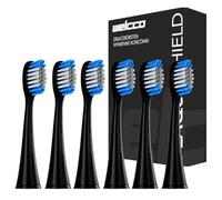 6 cabezales de repuesto para cepillo de dientes sónico Silk'n SonicSmile SG986, cerdas de nailon DuPont contorneadas de dureza media