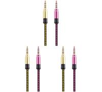 6 cables auxiliares de audio premium trenzados de nailon de 3,5 mm para auriculares/equipos de música domésticos/de coche (colores surtidos)