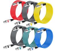 6 cables XLR de 1,5 m, cable de micrófono XLR simétrico, cable de conexión para micrófono DMX, cable de conexión de 3 pines, adaptador XLR macho a hembra para grabación de estudio y producción en