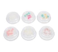 6 Cajas Adornos para Manicura DIY Perla, Bola de Acero y Flor | Decoraciones de Uñas Artificiales, Kit para Manualidades, Uso en Trabajo, Acabado Mixto Estilo Aleatorio