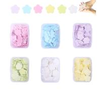 6 cajas de hojas de jabón, 6 cajas de flores perfumadas, 600 hojas de jabón para viajes, jabón de papel, hojas de jabón para exteriores, viajes, camping (limón, leche, rosa, jazmín, uva, terciopelo)