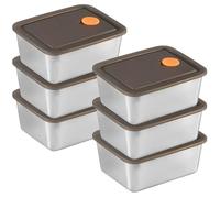 6 cajas para fiambres para frigorífico, de acero inoxidable, para alimentos, 500 ml, apilables, reutilizables, para lavavajillas, carne, queso, salchichas, etc