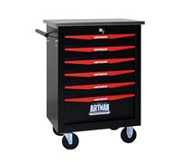 6 cajones carro de herramientas con ruedas • 15 kg de capacidad de carga • Estructura de acero con recubrimiento en polvo • 4 ruedas giratorias con freno de estacionamiento • Dimensiones 56 x 34 x 78