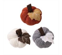 6 calabazas decorativas para otoño, Acción de Gracias, Halloween, decoración de punto, tela de costura, colgante para árbol de fiesta