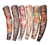 6 calcetines de tatuaje artificiales para brazos/piernas, disfraces, accesorios, disfraces, asequibles y buenos