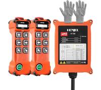 6 canales 220V 380V grúa industrial inalámbrica de radio de control remoto para polipasto eléctrico de cadena puente grúa viajera volquete remolque camión 2 Transmisores y receptor