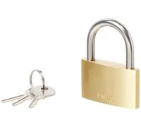 (6) Candado cilindrico de latón, 50 mm | Material sólido, resistente a la intemperie, con 3 llaves, apto para cadenas, cierres y conectores, bajo mantenimiento