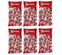 6 caramelos duros Rossana al Cocco Caramelle Candies con relleno cremoso a base de leche y coco, sin gluten, 1 kg de bolsa + italiano Gourmet Polpa di Pomodoro 400 g en lata