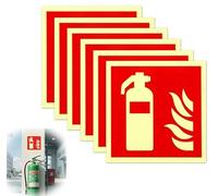 6 carteles de extintor de incendios, 15 x 15 cm, pegatinas de seguridad para extintor de incendios, señales de seguridad contra incendios de PVC, luminosas, autoadhesivas, para casa, oficina