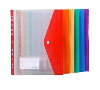 6 carteras transparentes perforadas para documentos con 11 agujeros perforados, tamaño carta, fundas para archivos, sobres multicolores