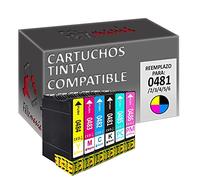 6 Cartucho de Tinta Compatible para Epson Stylus T0481/2/3/4/5/6