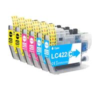 6 cartuchos de tinta de color LC422 LC422XL compatibles con Brother LC422 LC422XL LC-422XL LC-422XLVAL para Brother MFC-J5345DW MFC-J5740DW MFC-J6940DW MFC-J6540DW (2 cian 2 amarillo 2 magenta)