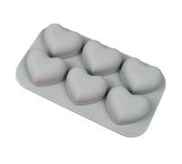 6 cavidades moldes de silicona moldes para pasteles hornear Fondant en forma de corazón Chocolate molde arcilla herramientas de decoración moldes de pudín de silicona
