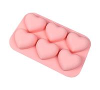6 cavidades moldes de silicona moldes para pasteles hornear Fondant en forma de corazón Chocolate molde arcilla herramientas de decoración moldes de pudín de silicona