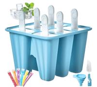 6 cavidades reutilizables,Moldes de silicona para paletas,Reutilizable, Fácil de Desmoldar para Paletas y Helados Caseros (LAN-6)