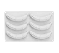 6-Cavity Banana Mousse Mold - French-Style Realistic Fruit Silicone