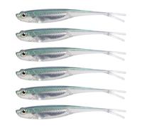 6 cebos flotantes de silicona suave para pesca, horquilla, cola artificial, señuelo flotante duradero