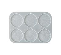 6 Cell Holiday Silicone Crafting Mold Festival Pendant Templates Pendant Moulds For Earrings Keychains Jewelry Making Food Grade Silicone Jewelry Making Supplies