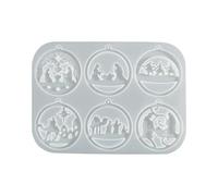 6 Cell Holiday Silicone Crafting Mold Festival Pendant Templates Pendant Moulds For Earrings Keychains Jewelry Making Food Grade Silicone Jewelry Making Supplies