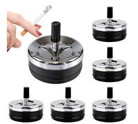 6 ceniceros giratorios, ceniceros giratorios, ceniceros con tapa, cenicero giratorio moderno, cenicero de viento, cenicero de mesa para el hogar, al aire libre, bar, oficina, resistente al viento, 9 x